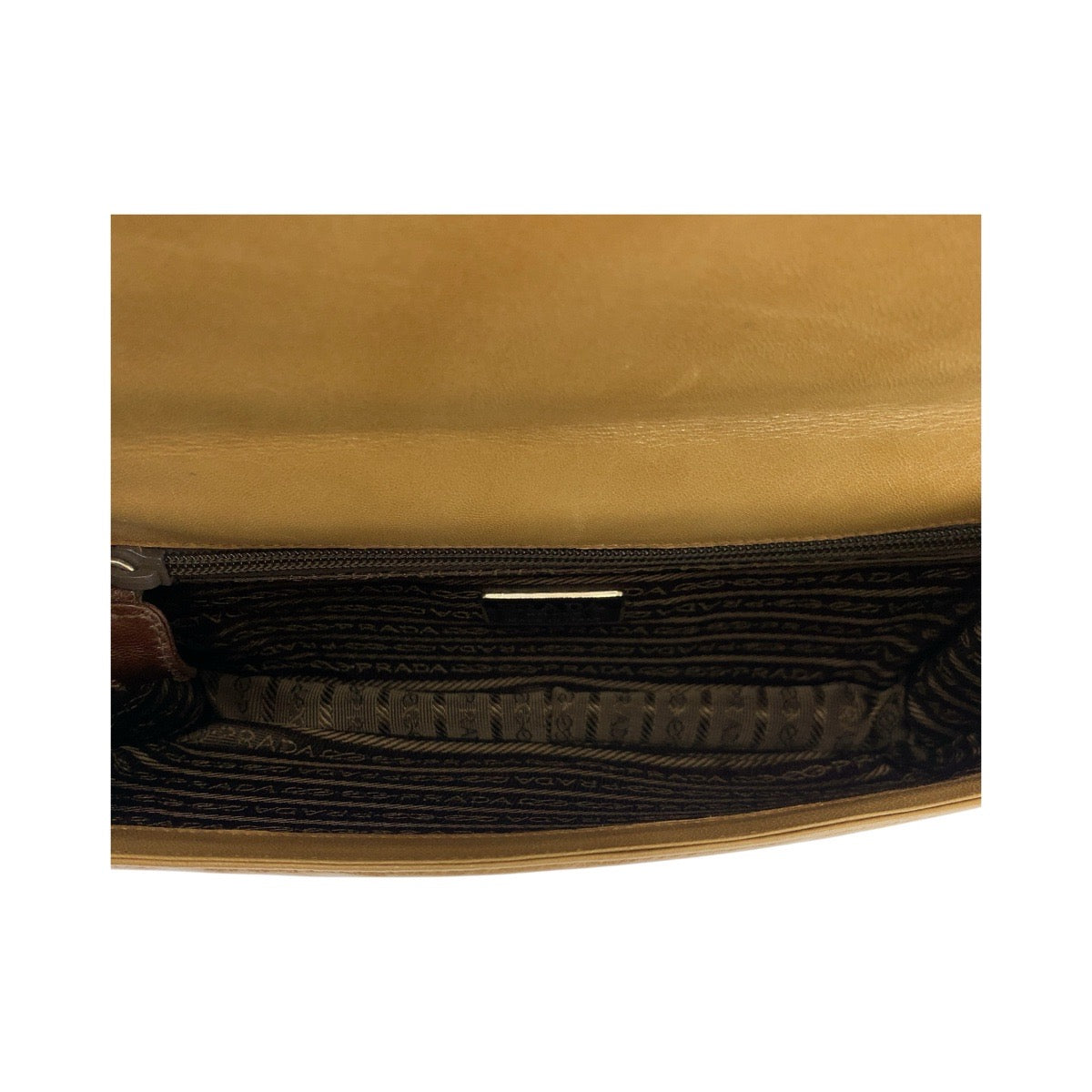 14414
PRADA プラダ ブラウン 茶 シルバー金具 レザー / プラスチック プラチェーン ショルダーバッグ 肩掛け  レディース
