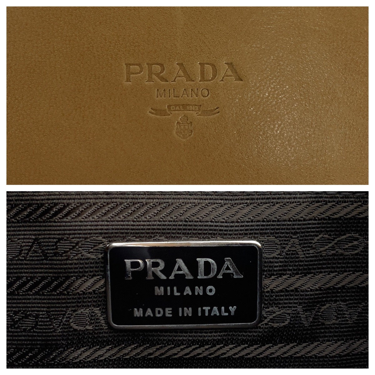 14414
PRADA プラダ ブラウン 茶 シルバー金具 レザー / プラスチック プラチェーン ショルダーバッグ 肩掛け  レディース