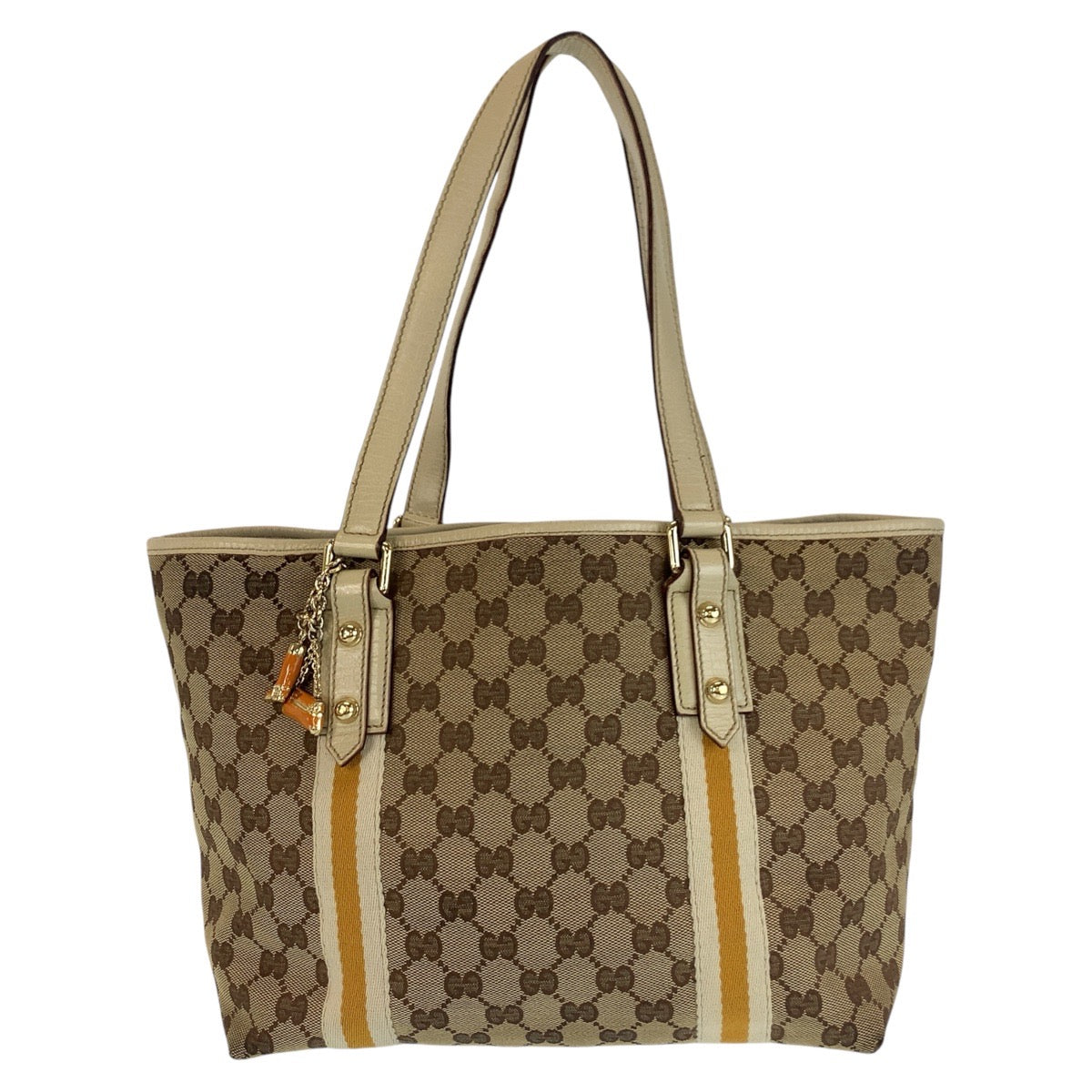 13923
GUCCI グッチ シェリーライン ベージュ ブラウン ゴールド金具 GGキャンバス / レザー 137396 トートバッグ ショルダーバッグ  レディース