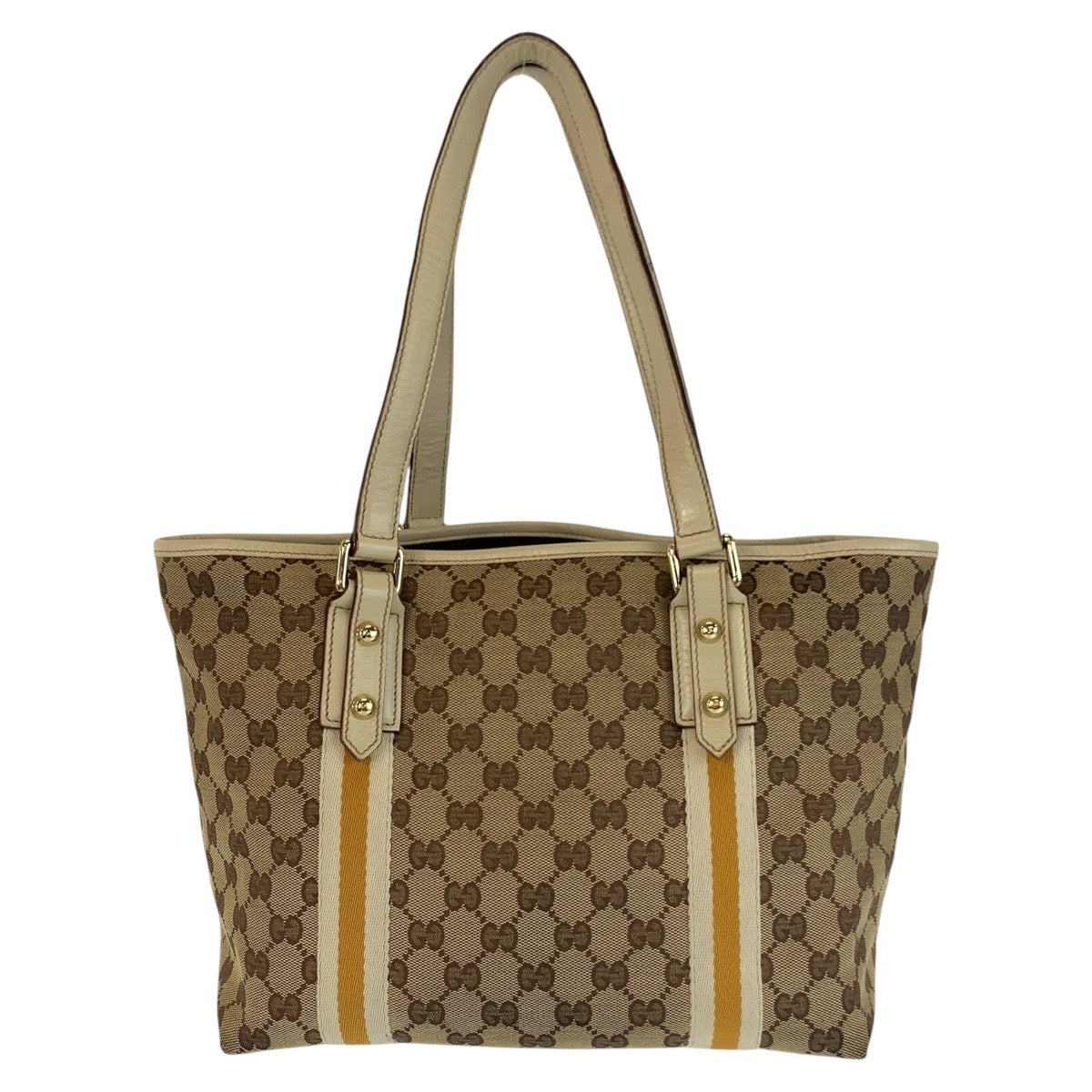13923
GUCCI グッチ シェリーライン ベージュ ブラウン ゴールド金具 GGキャンバス / レザー 137396 トートバッグ ショルダーバッグ  レディース
