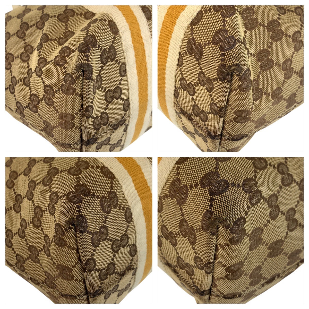 13923
GUCCI グッチ シェリーライン ベージュ ブラウン ゴールド金具 GGキャンバス / レザー 137396 トートバッグ ショルダーバッグ  レディース