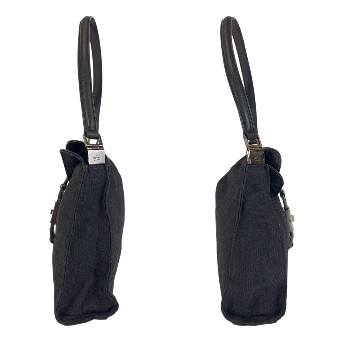 14416
GUCCI グッチ ジャッキー ブラック 黒 GGキャンバス / レザー 001 3734 ショルダーバッグ  レディース ABP20
