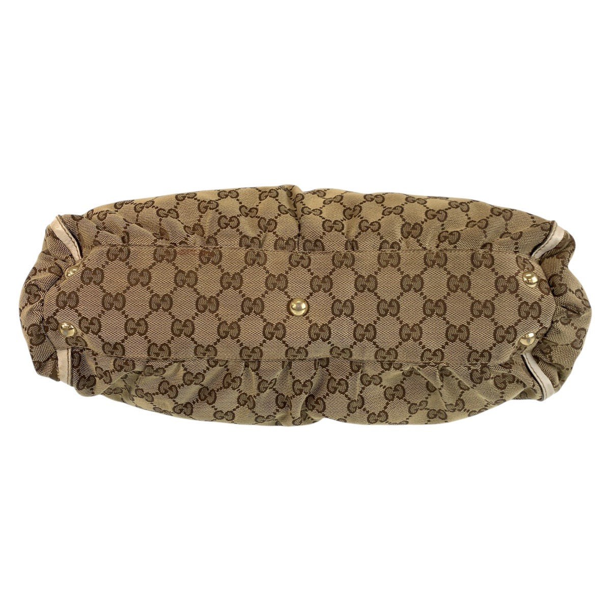 14417
GUCCI グッチ ベージュ ホワイト ゴールド金具 GGキャンバス / レザー 189831 トートバッグ ショルダーバッグ  レディース