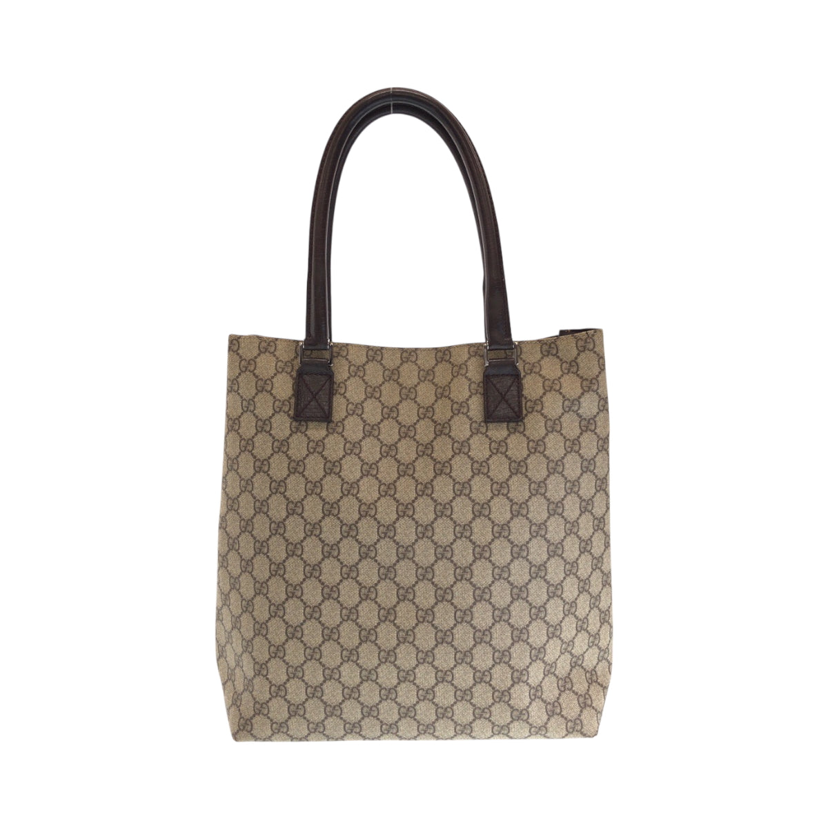 14418
GUCCI グッチ ベージュ ブラウン シルバー金具 GGスプリームキャンバス 131220 トートバッグ ショルダーバッグ  レディース