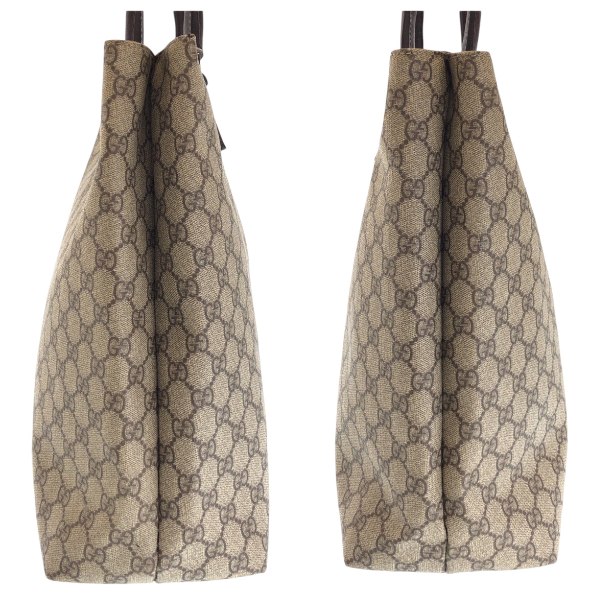14418
GUCCI グッチ ベージュ ブラウン シルバー金具 GGスプリームキャンバス 131220 トートバッグ ショルダーバッグ  レディース