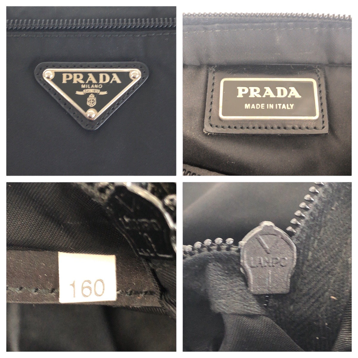 13925
PRADA プラダ テスート 三角ロゴプレート ブラック 黒 シルバー金具 ナイロン 斜め掛け ショルダーバッグ 男女兼用  レディース AB21