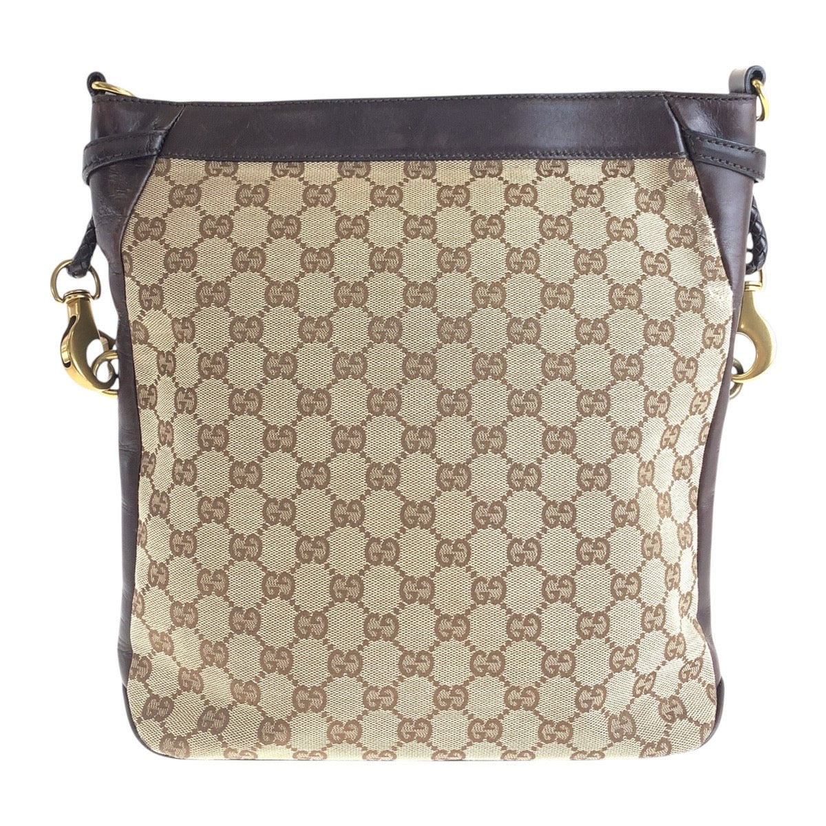 14422
GUCCI グッチ ブラウン ゴールド金具 GGキャンバス / レザー 109097 ショルダーバッグ ポシェット  レディース