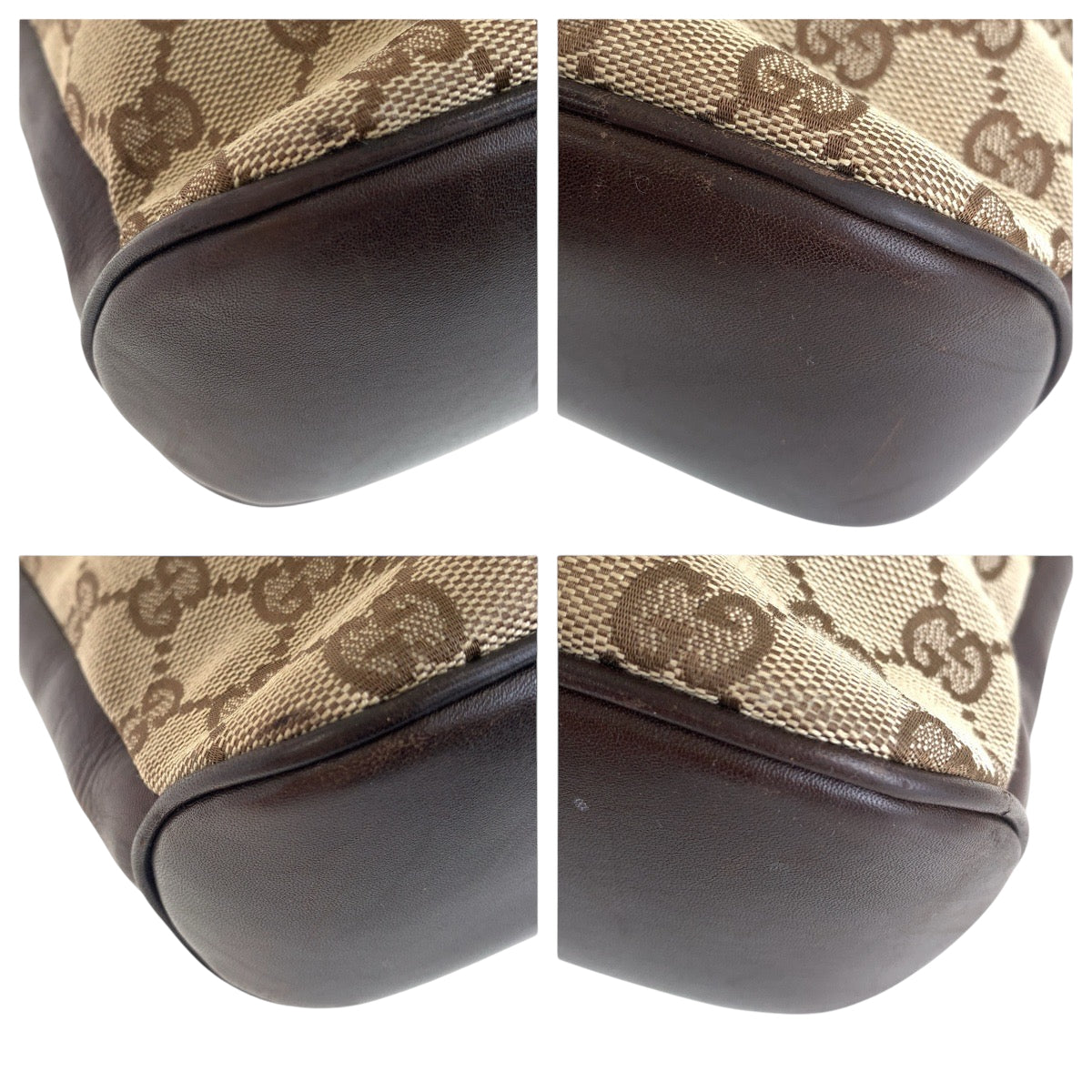 14422
GUCCI グッチ ブラウン ゴールド金具 GGキャンバス / レザー 109097 ショルダーバッグ ポシェット  レディース