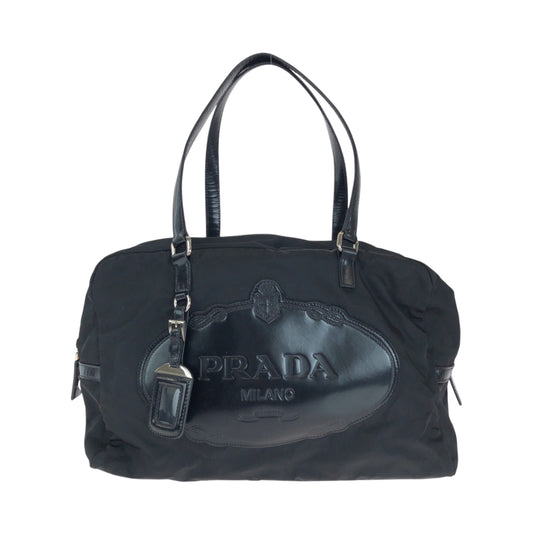 14424
PRADA プラダ テスート ロゴ ブラック 黒 シルバー金具 ナイロン BR3150 ボストンバッグ ショルダーバッグ  レディース
