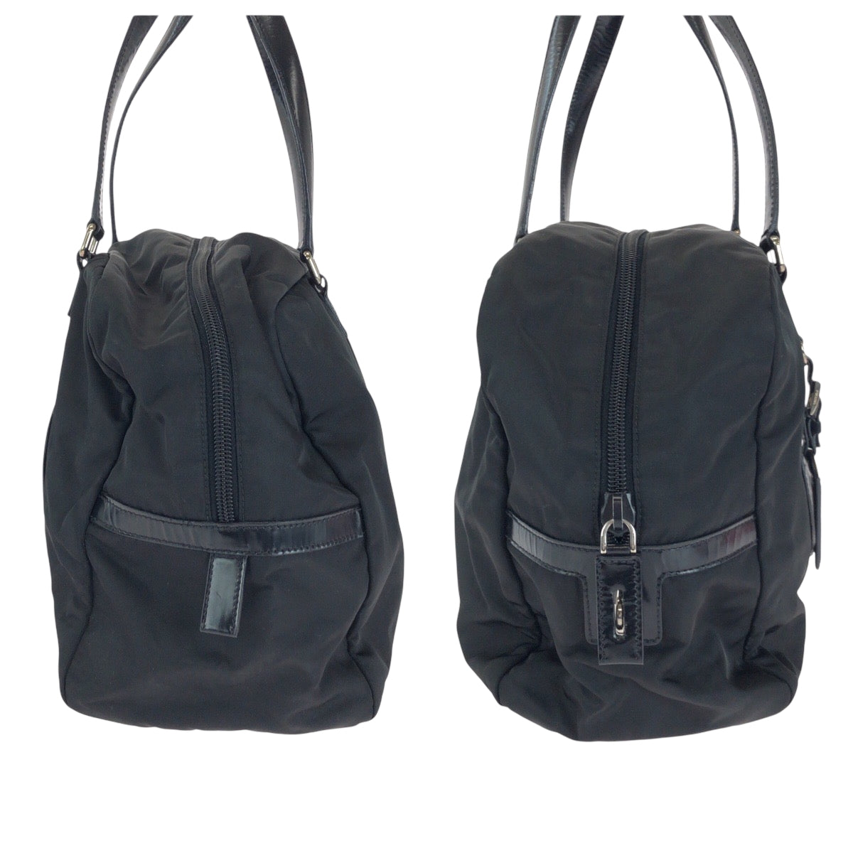 14424
PRADA プラダ テスート ロゴ ブラック 黒 シルバー金具 ナイロン BR3150 ボストンバッグ ショルダーバッグ  レディース