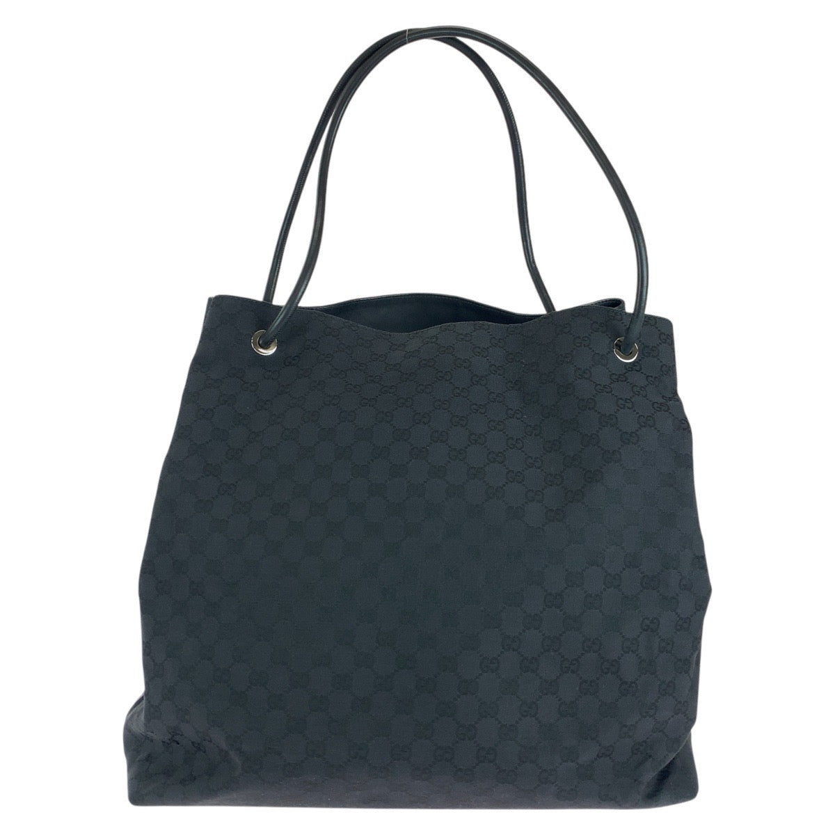14425
GUCCI グッチ ブラック 黒 シルバー金具 GGキャンバス / レザー 101268 トートバッグ ショルダーバッグ 男女兼用  レディース