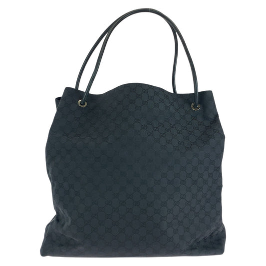 14425
GUCCI グッチ ブラック 黒 シルバー金具 GGキャンバス / レザー 101268 トートバッグ ショルダーバッグ 男女兼用  レディース
