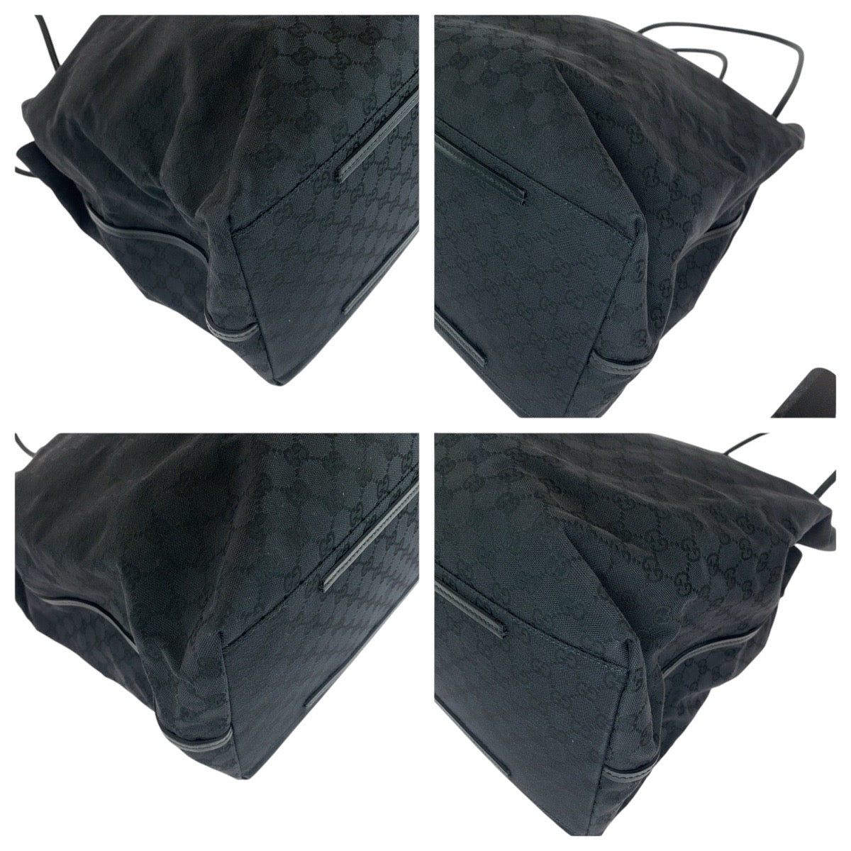 14425
GUCCI グッチ ブラック 黒 シルバー金具 GGキャンバス / レザー 101268 トートバッグ ショルダーバッグ 男女兼用  レディース
