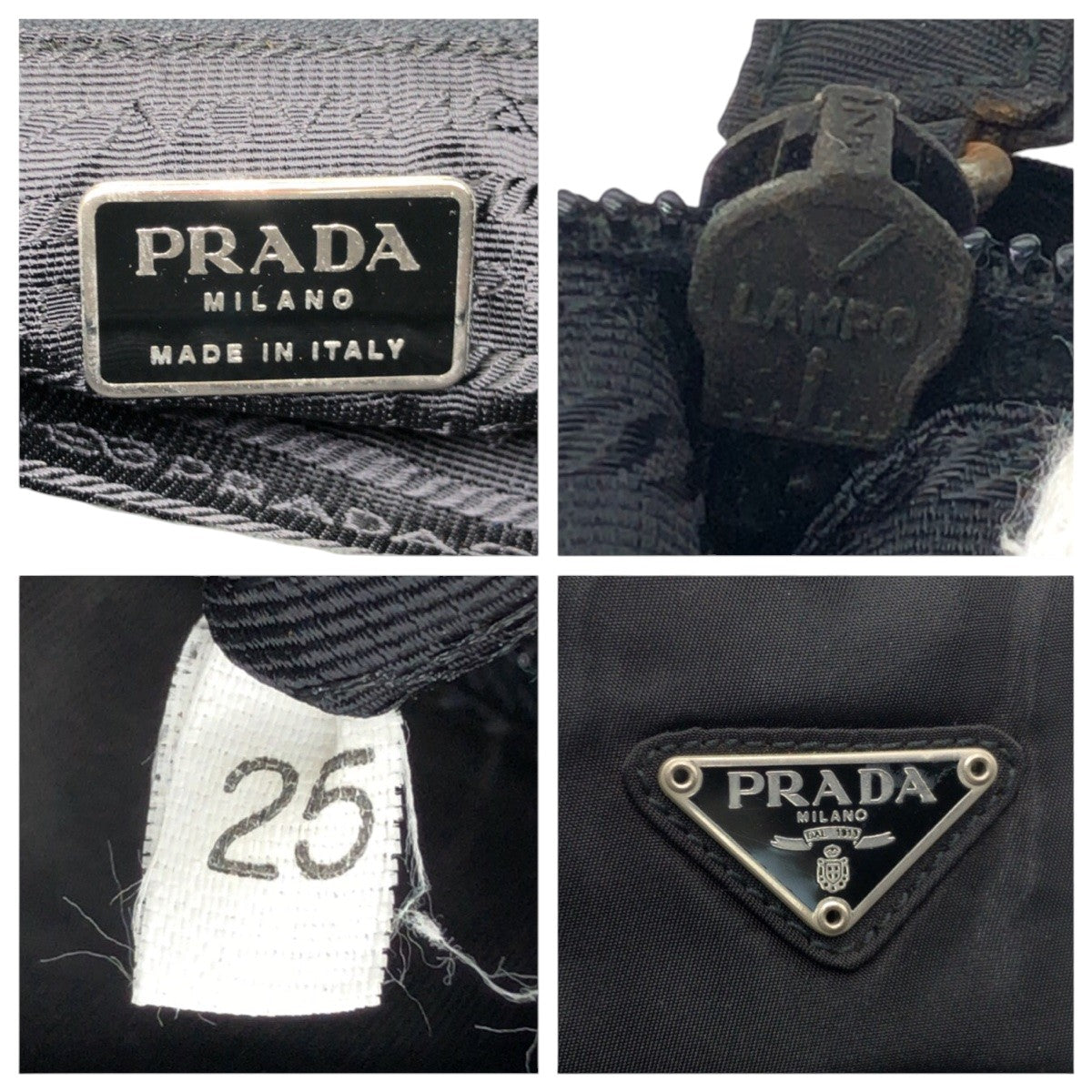 PRADA Tessuto Triangle Logo Black Nylon Tote Bag Shoulder Bag Handbag Women's ABP39