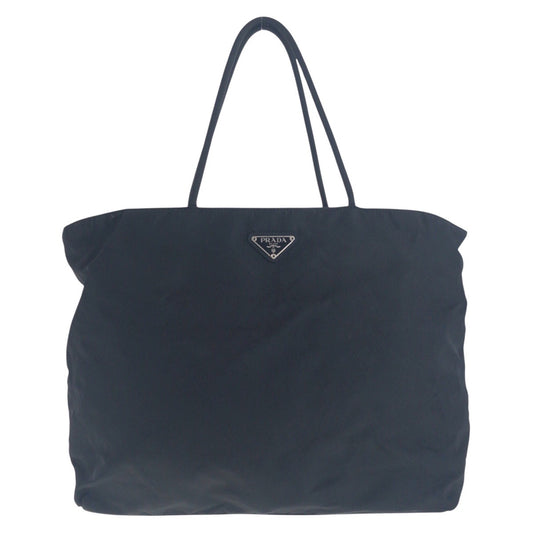 14427
PRADA プラダ テスート 三角ロゴプレート ブラック 黒 シルバー金具 ナイロン トートバッグ ショルダーバッグ  レディース