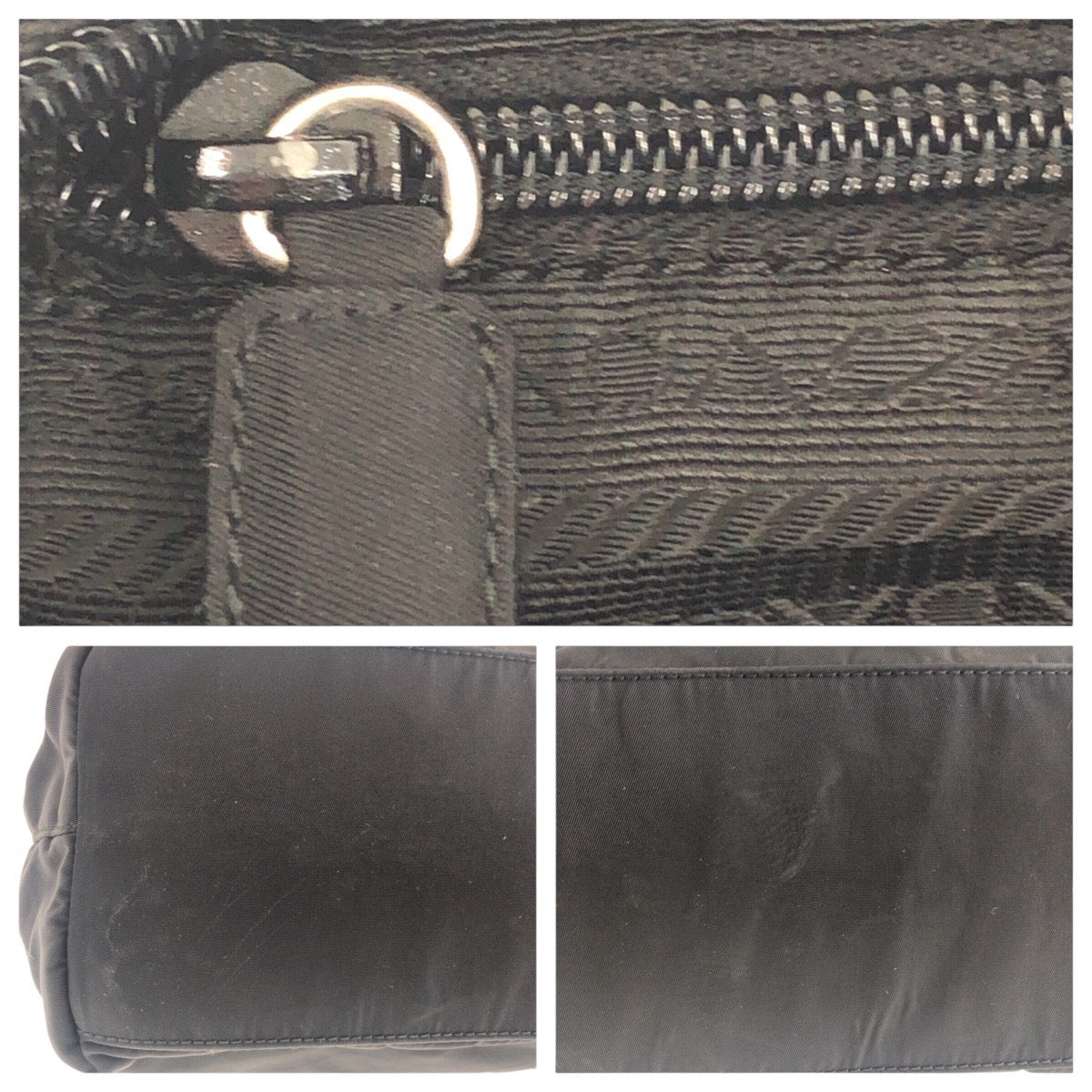 14427
PRADA プラダ テスート 三角ロゴプレート ブラック 黒 シルバー金具 ナイロン トートバッグ ショルダーバッグ  レディース