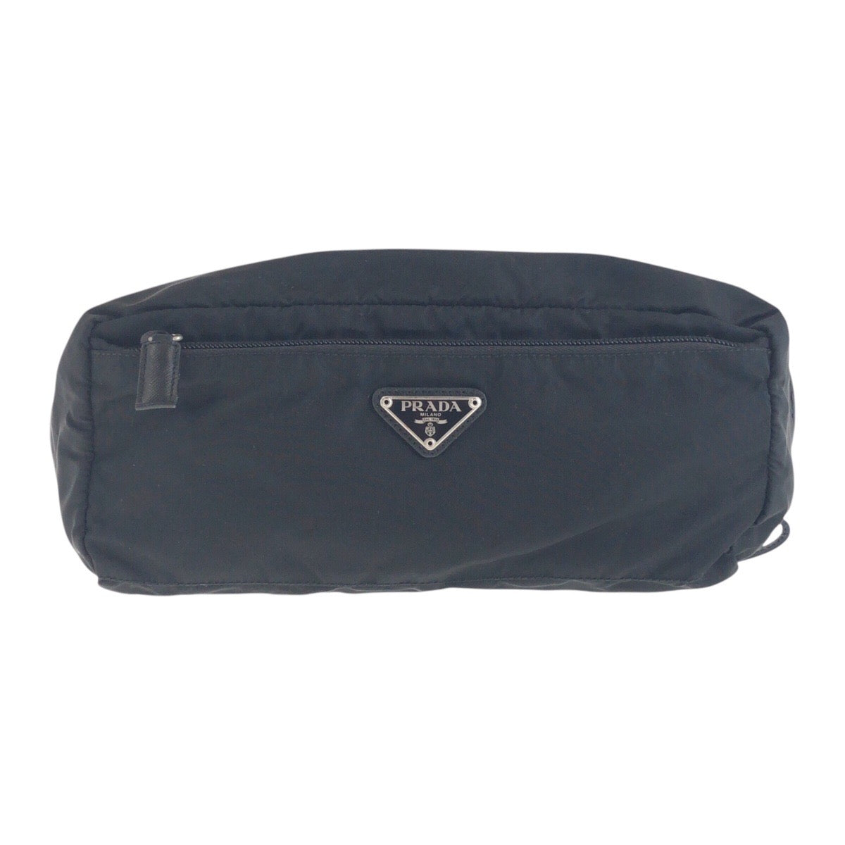14429
PRADA プラダ ブラック 黒 シルバー金具 ナイロン セカンドバッグ  メンズ