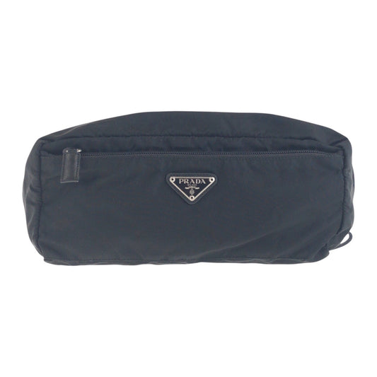 14429
PRADA プラダ ブラック 黒 シルバー金具 ナイロン セカンドバッグ  メンズ