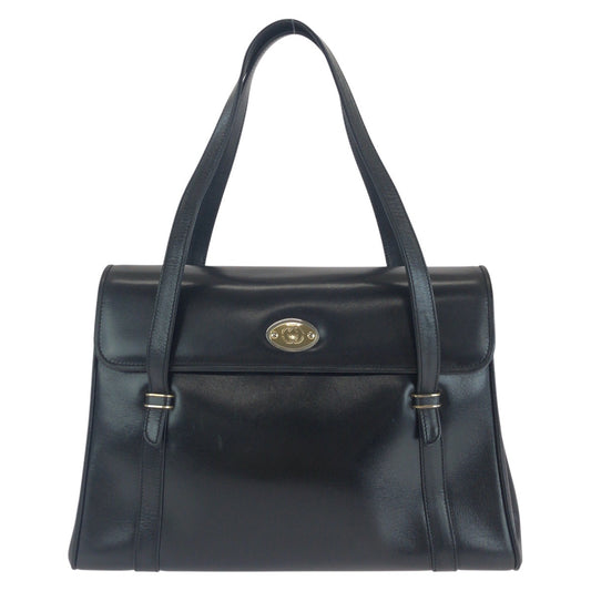 14430
GUCCI グッチ ヴィンテージ オールドグッチ インターロッキング クレスト ブラック 黒 ゴールド金具 レザー 000 46 4857 トートバッグ ショルダーバッグ  レディース