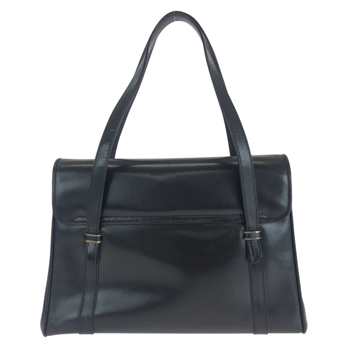14430
GUCCI グッチ ヴィンテージ オールドグッチ インターロッキング クレスト ブラック 黒 ゴールド金具 レザー 000 46 4857 トートバッグ ショルダーバッグ  レディース