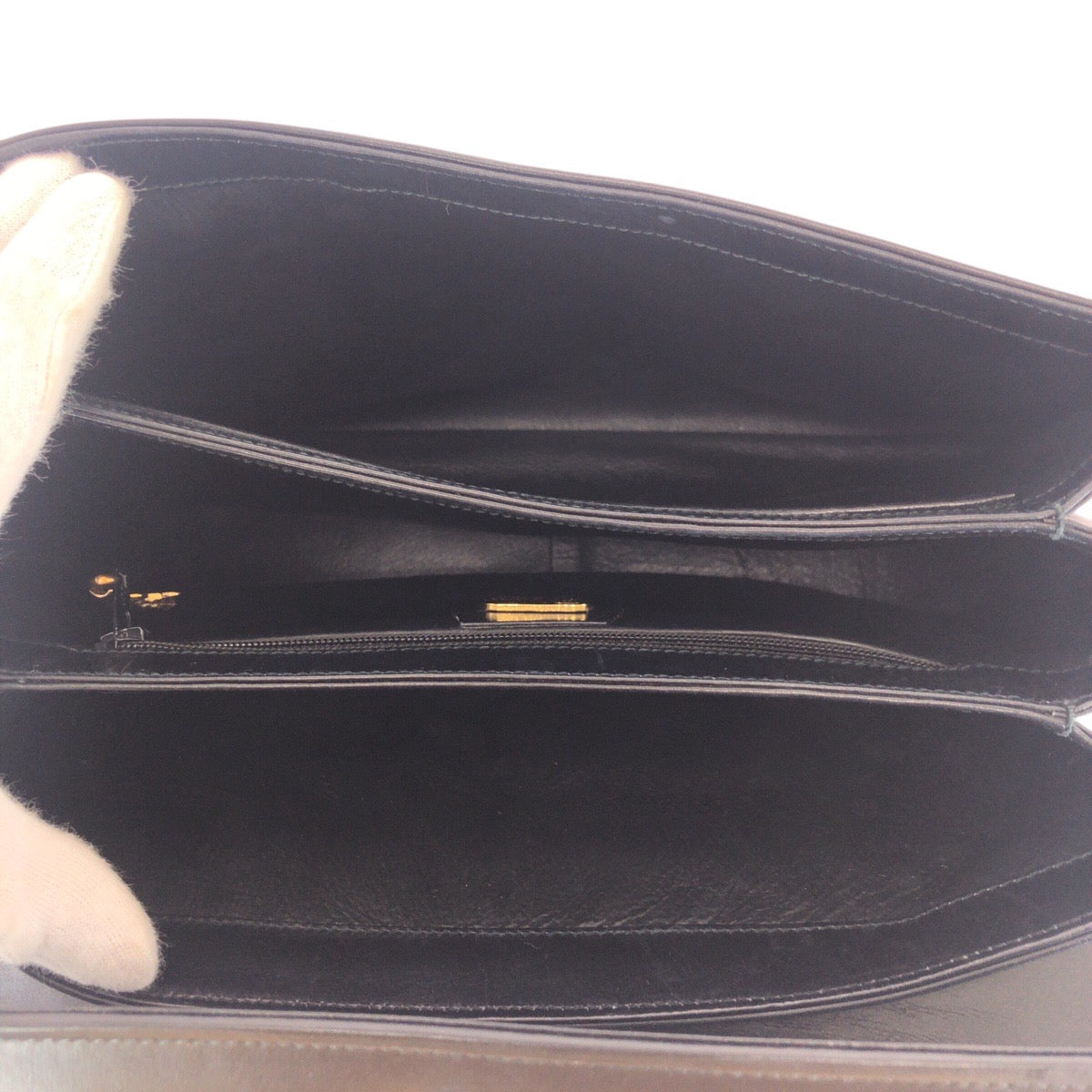 14430
GUCCI グッチ ヴィンテージ オールドグッチ インターロッキング クレスト ブラック 黒 ゴールド金具 レザー 000 46 4857 トートバッグ ショルダーバッグ  レディース