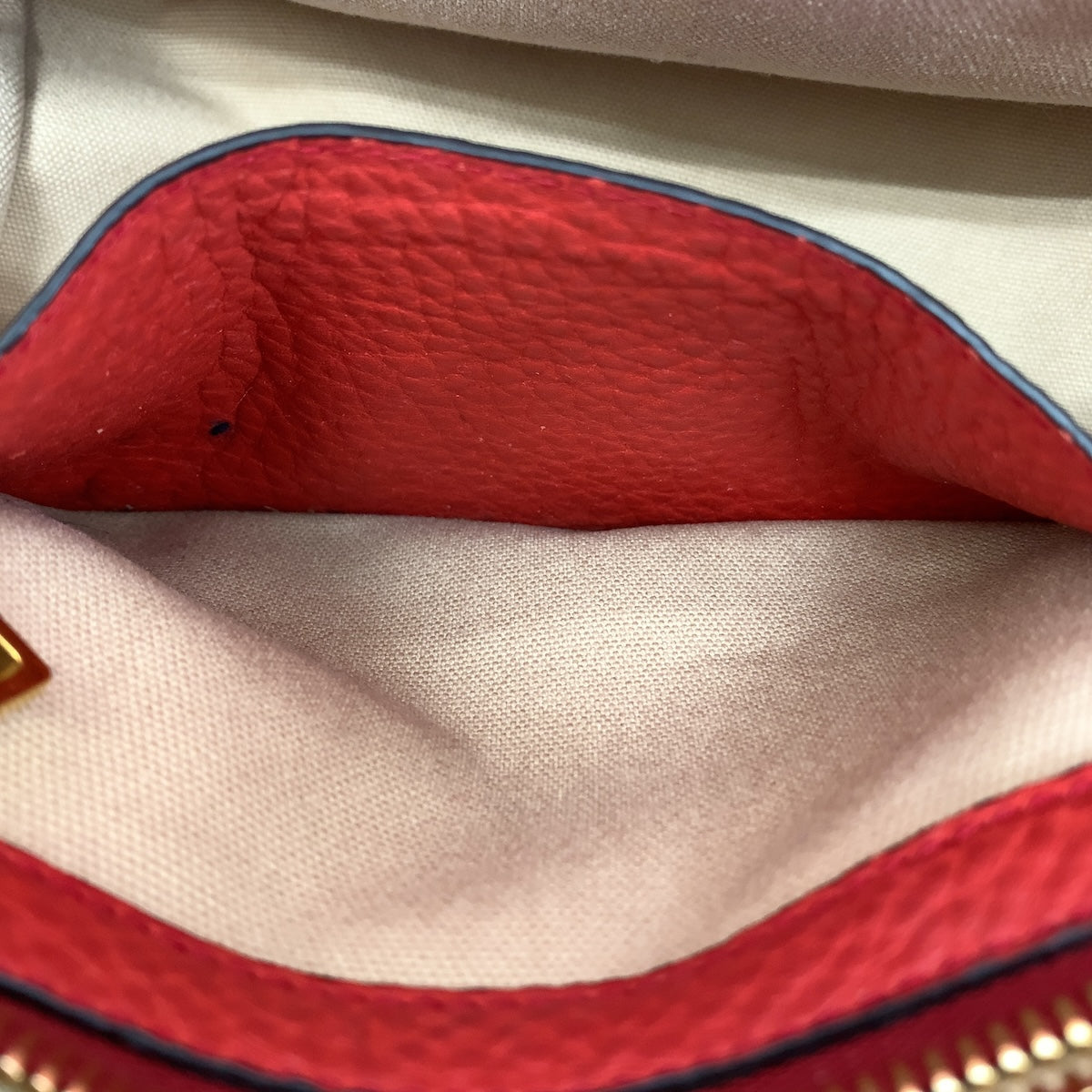 14433
PRADA プラダ 三角ロゴプレート レッド ゴールド金具 レザー トートバッグ ショルダーバッグ  レディース
