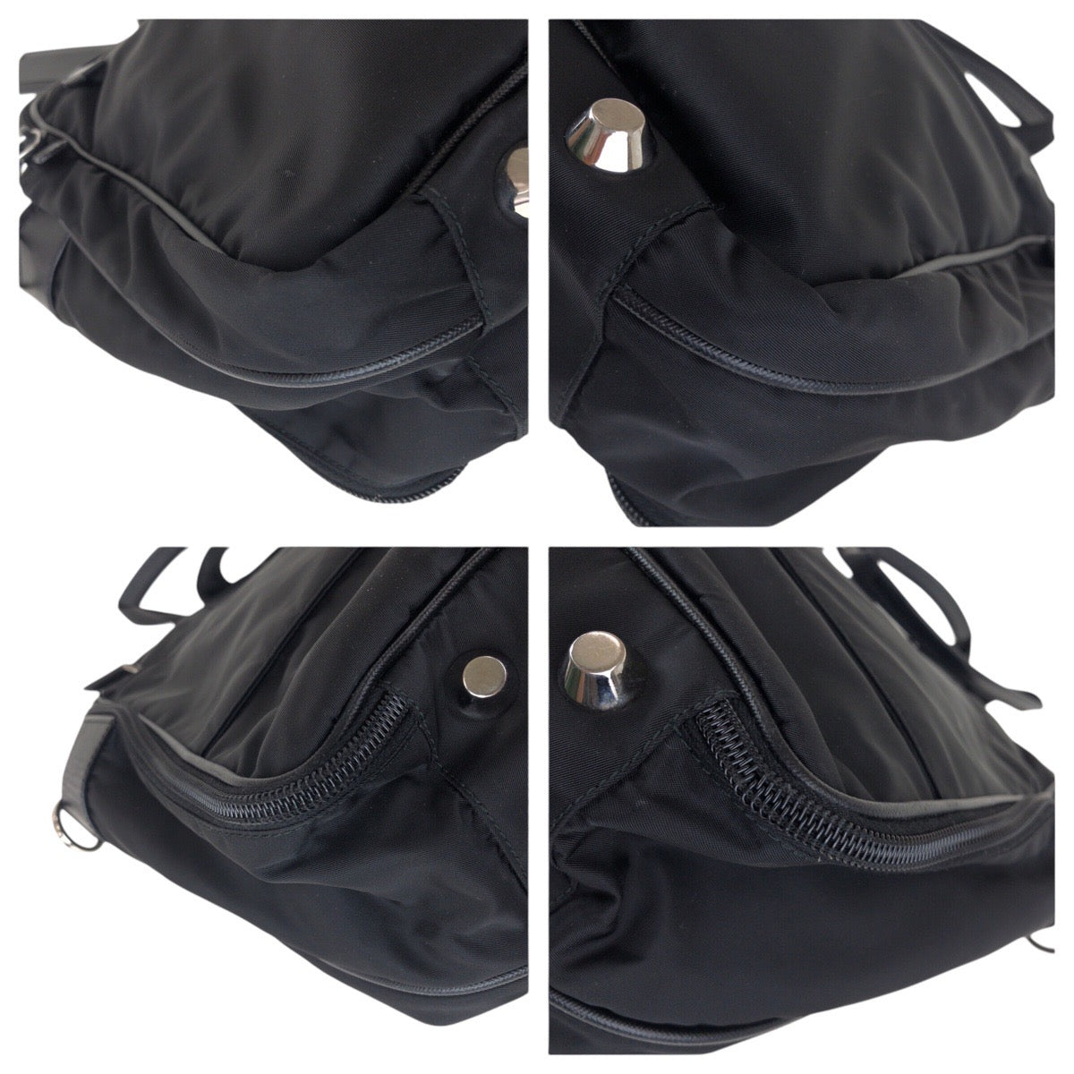 14434
PRADA プラダ テスート サフィアーノ 三角ロゴプレート ブラック 黒 シルバー金具 ナイロン / レザー ビジネスバッグ ブリーフケース 2way  メンズ