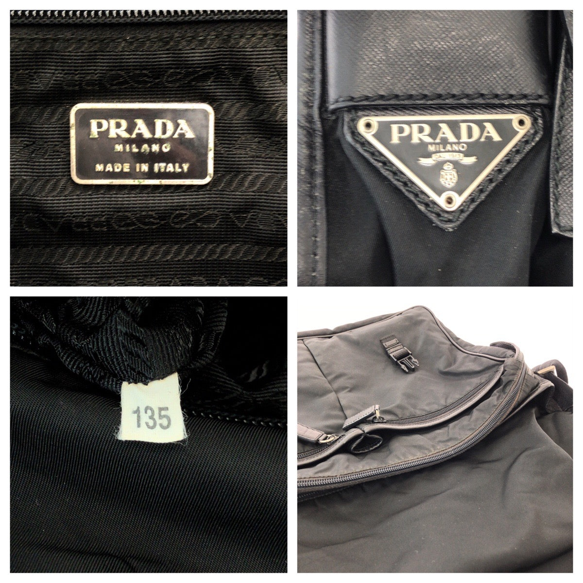 14437
PRADA プラダ テスート 三角ロゴプレート 男女兼用 ブラック 黒 シルバー金具 ナイロン ショルダーバッグ メッセンジャーバッグ  メンズ
