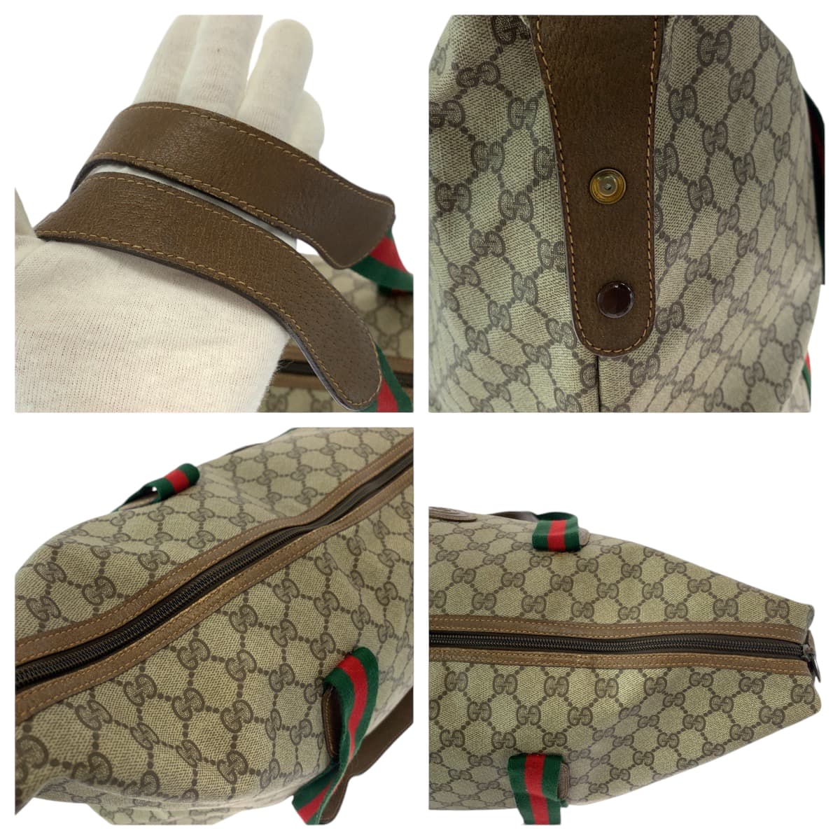 13926
 
GUCCI Old Gucci Sherry Line Beige Brown GG Supreme Canvas 89 19 012 Boston Bag Shoulder Bag Women's