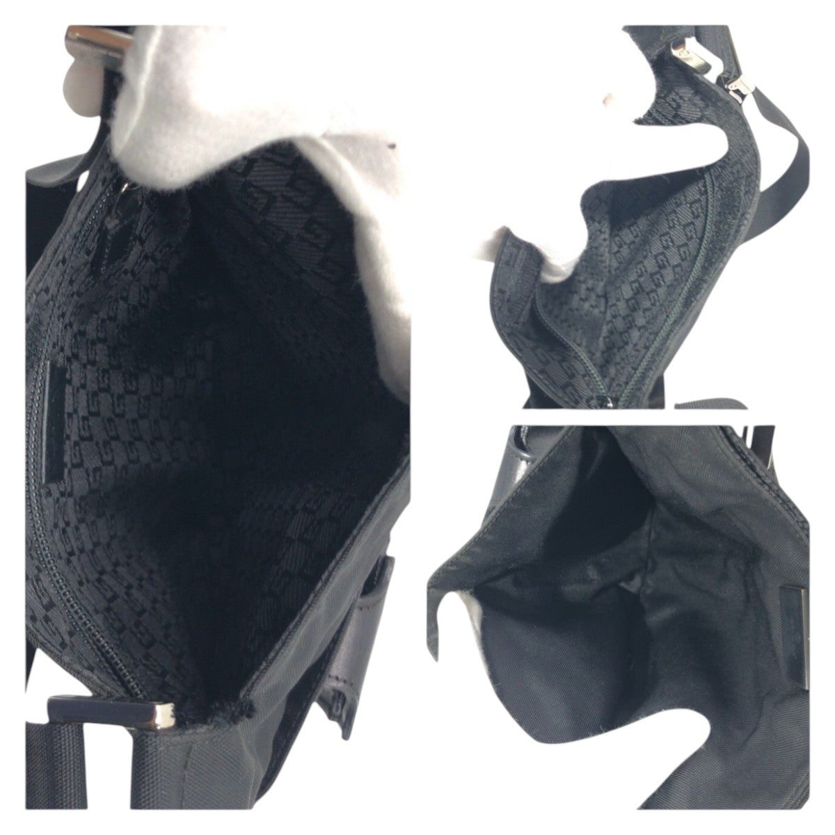 14438
GUCCI グッチ ブラック 黒 ナイロン 0190350 ショルダーバッグ メッセンジャーバッグ 男女兼用  レディース ABP23