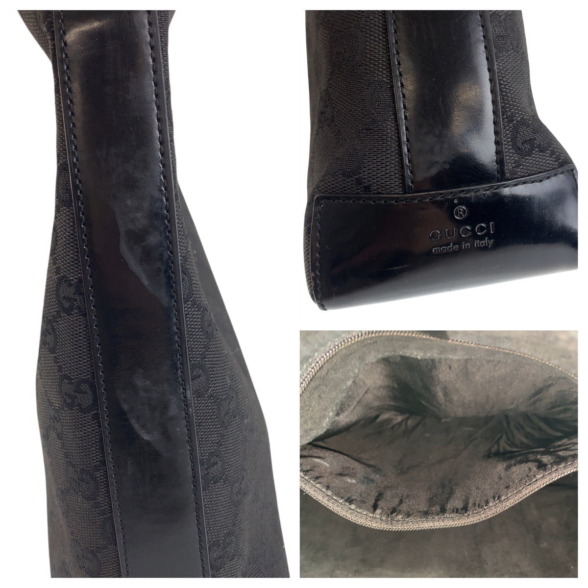 14440
GUCCI グッチ ブラック 黒 シルバー金具 GGキャンバス / プラスチック 001 3752 ショルダーバッグ  レディース ABP20