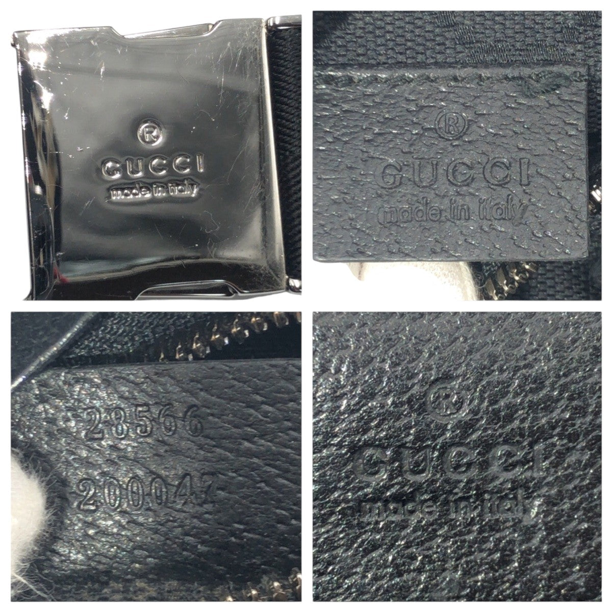 14441
GUCCI グッチ GG柄 ブラック 黒 GGキャンバス 28566 ショルダーバッグ ボディバッグ バムバッグ 男女兼用  レディース AB35