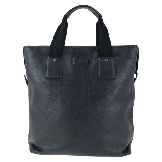 14442
GUCCI グッチ グッチシマ ブラック 黒 レザー 162486 トートバッグ ショルダーバッグ 2way  メンズ