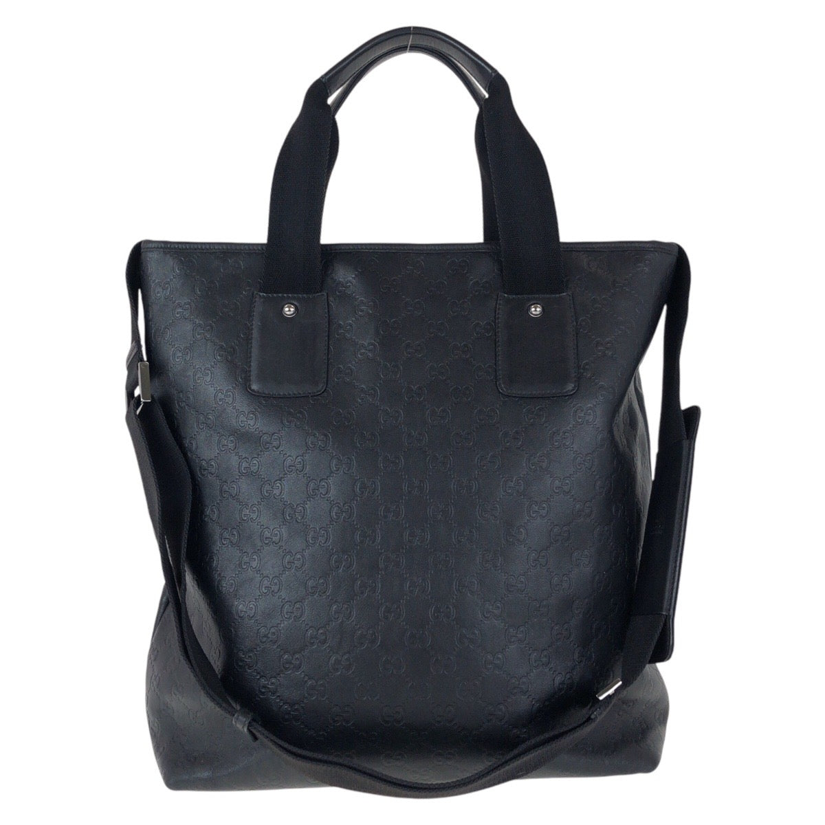 14442
GUCCI グッチ グッチシマ ブラック 黒 レザー 162486 トートバッグ ショルダーバッグ 2way  メンズ