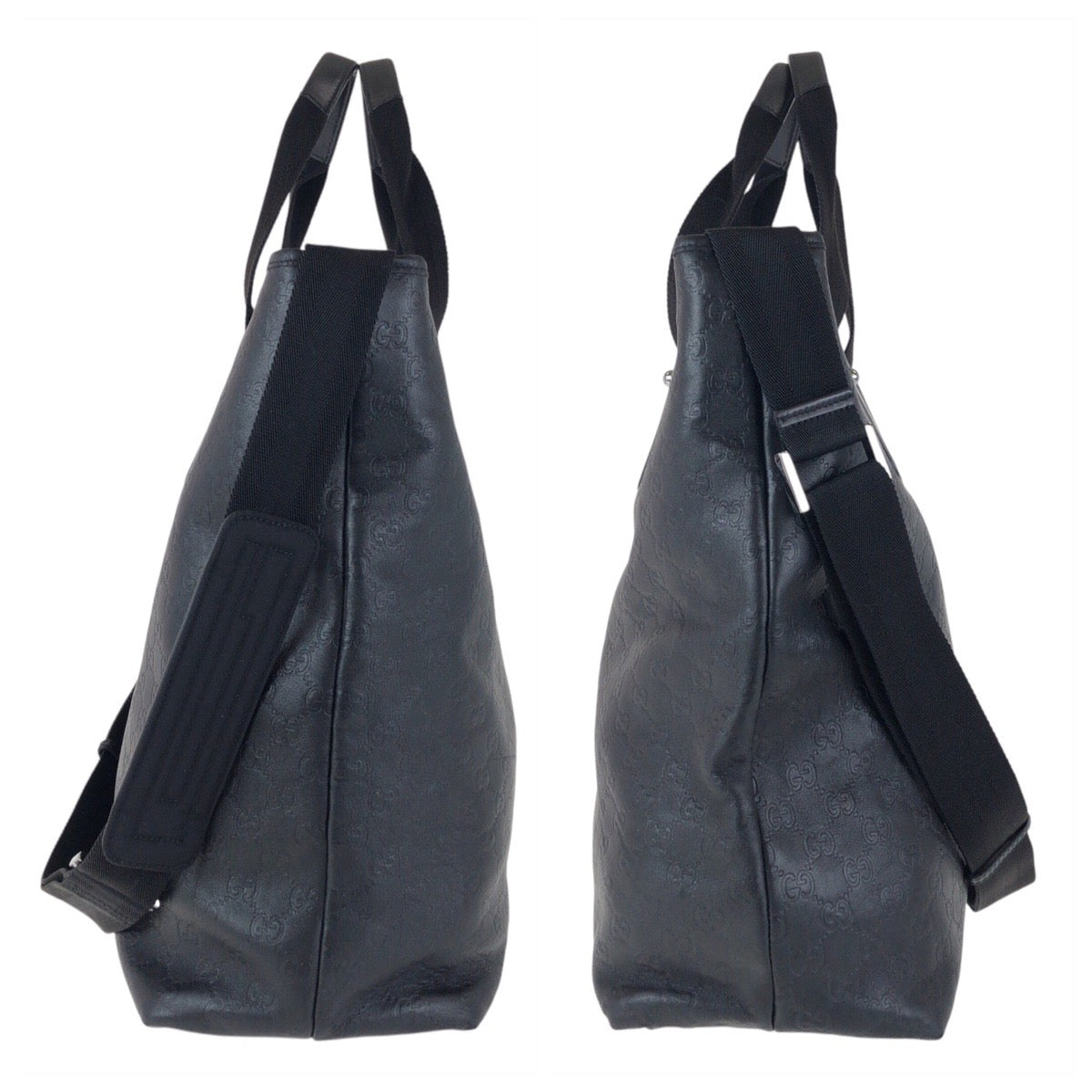 14442
GUCCI グッチ グッチシマ ブラック 黒 レザー 162486 トートバッグ ショルダーバッグ 2way  メンズ