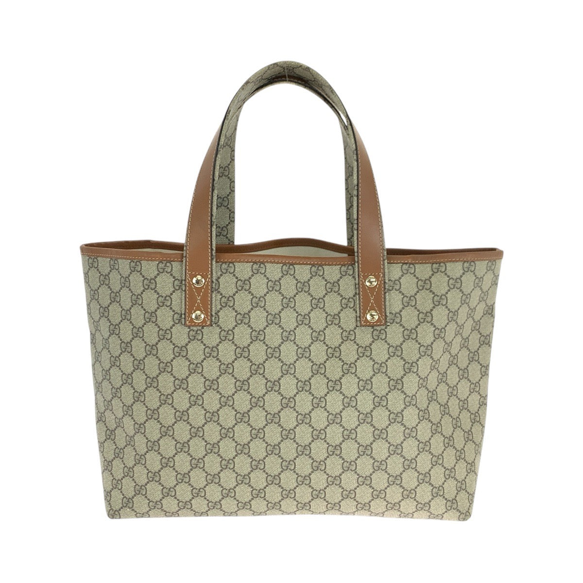 14445
GUCCI グッチ ベージュ ブラウン 茶 ゴールド金具 GGスプリームキャンバス / レザー 211134 トートバッグ ショルダーバッグ  レディース