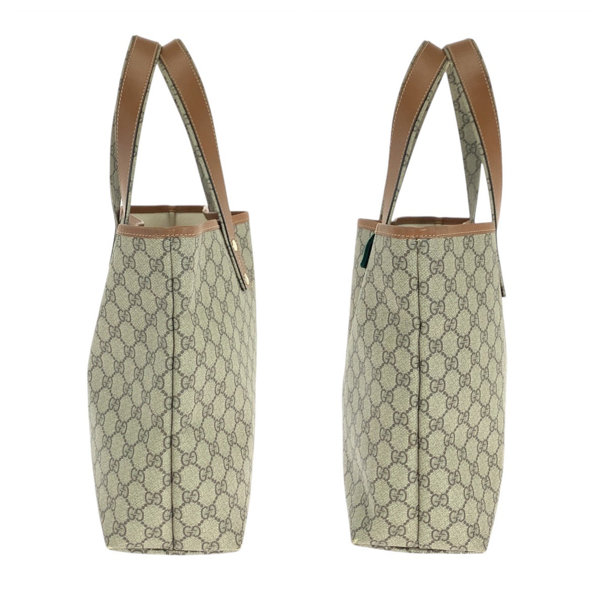 14445
GUCCI グッチ ベージュ ブラウン 茶 ゴールド金具 GGスプリームキャンバス / レザー 211134 トートバッグ ショルダーバッグ  レディース