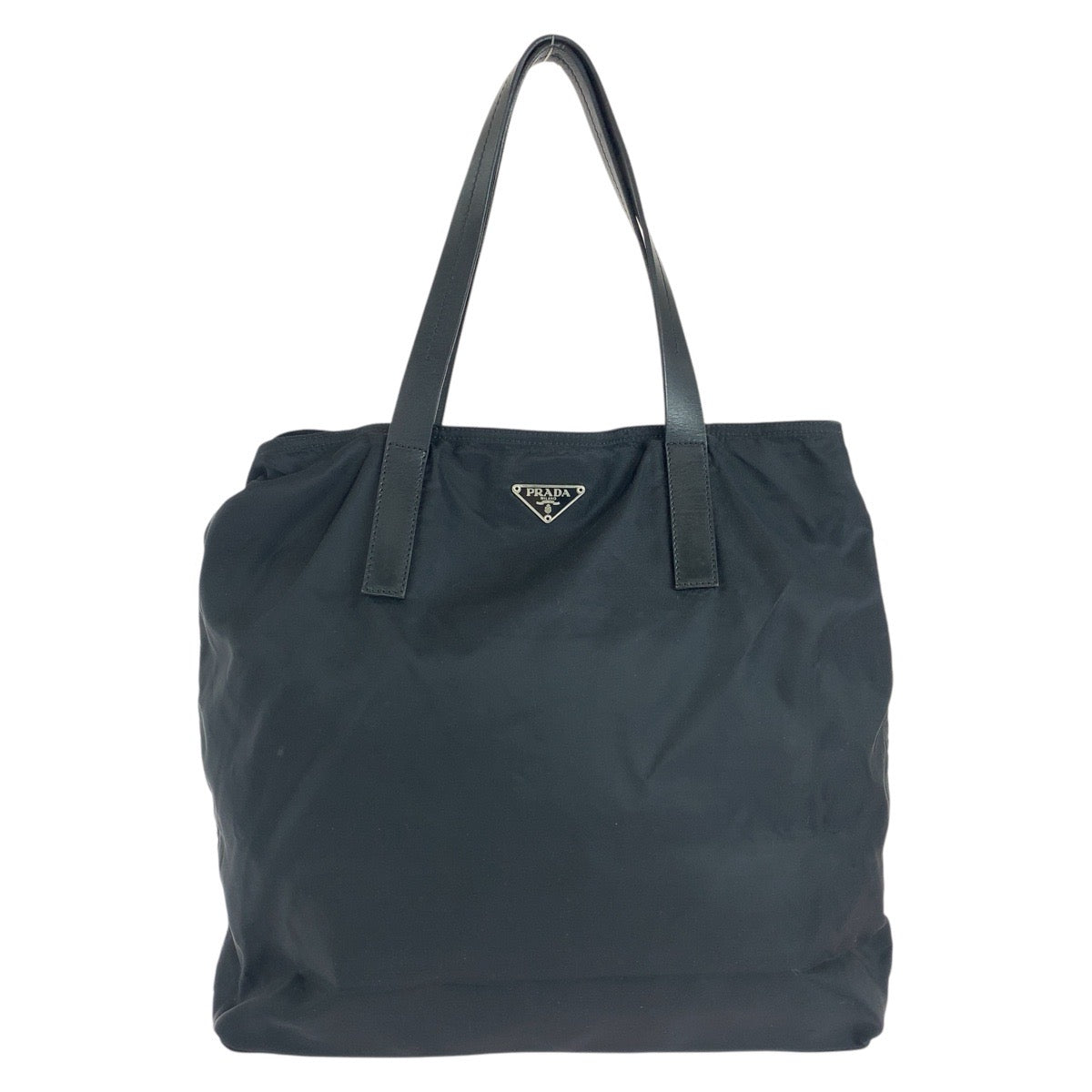 14448
PRADA プラダ テスート 三角ロゴプレート ブラック 黒 シルバー金具 ナイロン / レザー トートバッグ ショルダーバッグ  レディース