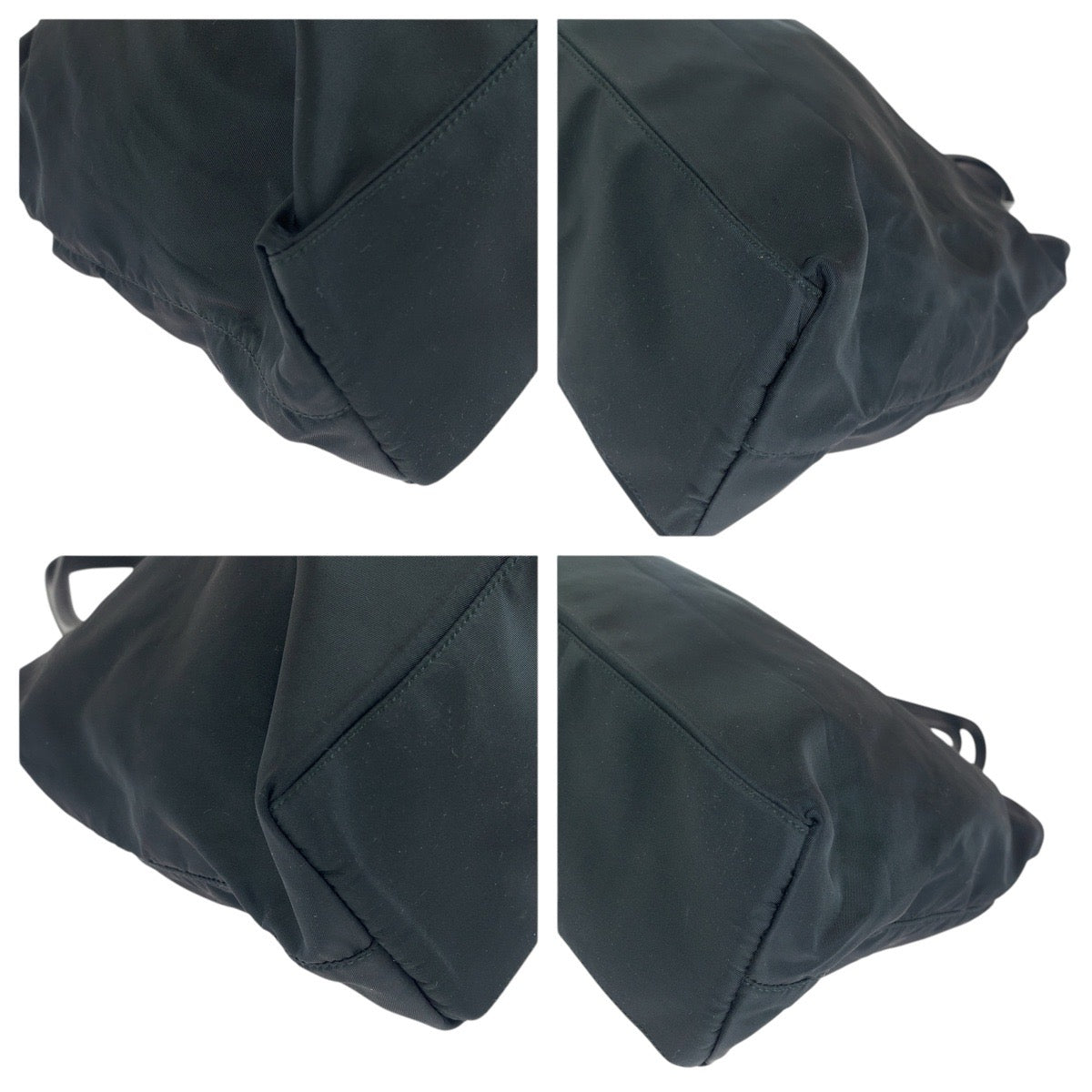 14448
PRADA プラダ テスート 三角ロゴプレート ブラック 黒 シルバー金具 ナイロン / レザー トートバッグ ショルダーバッグ  レディース