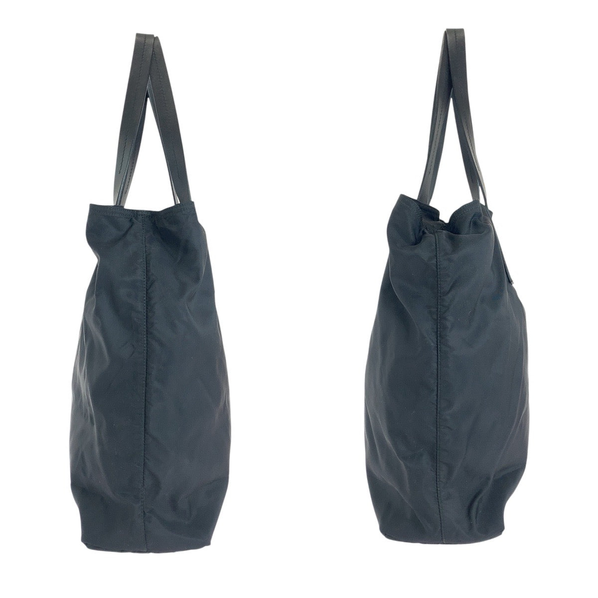 14448
PRADA プラダ テスート 三角ロゴプレート ブラック 黒 シルバー金具 ナイロン / レザー トートバッグ ショルダーバッグ  レディース