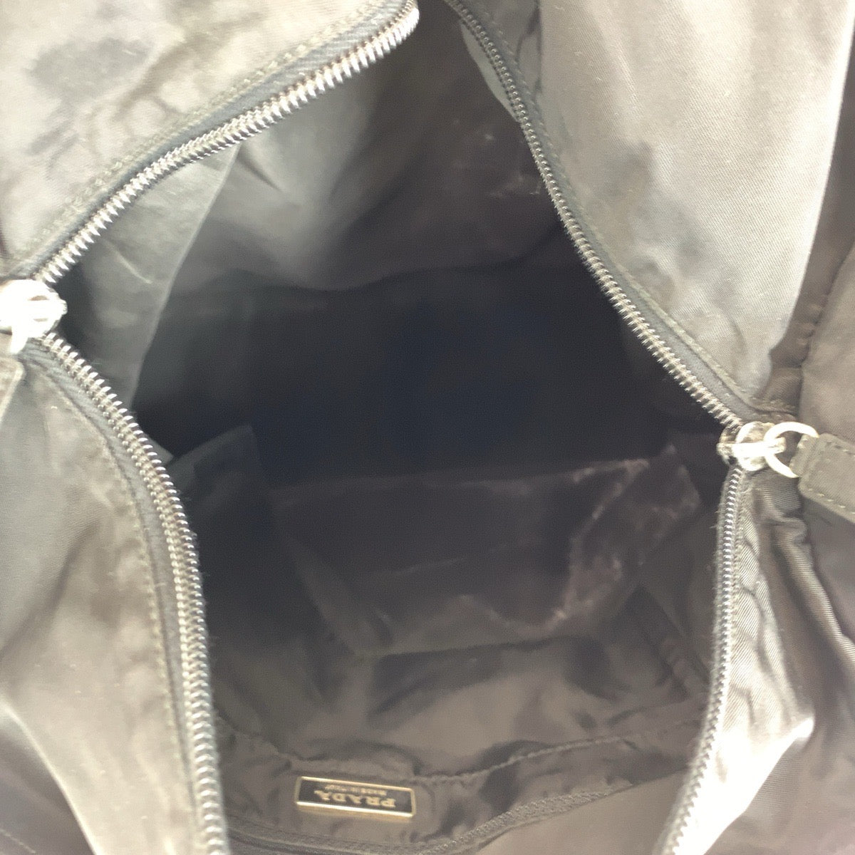 14448
PRADA プラダ テスート 三角ロゴプレート ブラック 黒 シルバー金具 ナイロン / レザー トートバッグ ショルダーバッグ  レディース