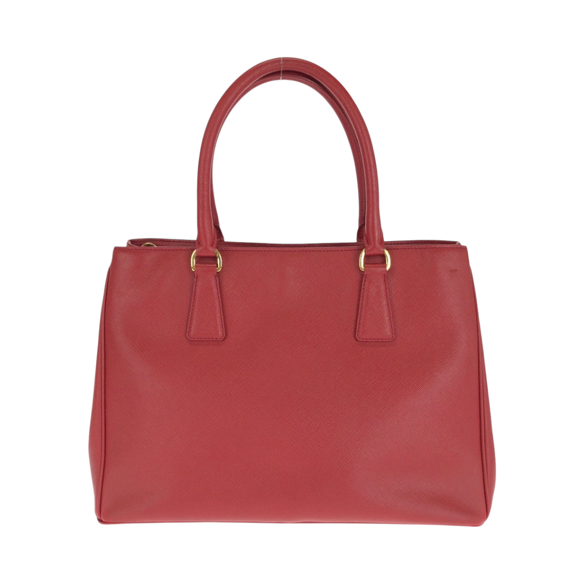 14450
PRADA プラダ ガレリア サフィアーノ 三角ロゴプレート レッド ゴールド金具 レザー トートバッグ ハンドバッグ  レディース ABP45