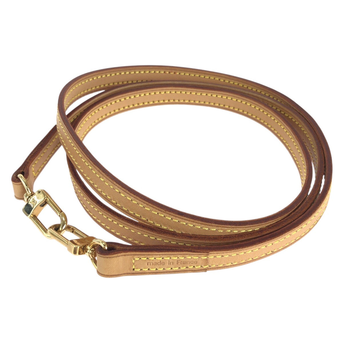 LOUIS VUITTON ルイ ヴィトン モノグラム アクセソワール ショルダーストラップのみ ベージュ ゴールド金具 レザー ショルダー エヴァ  レディース