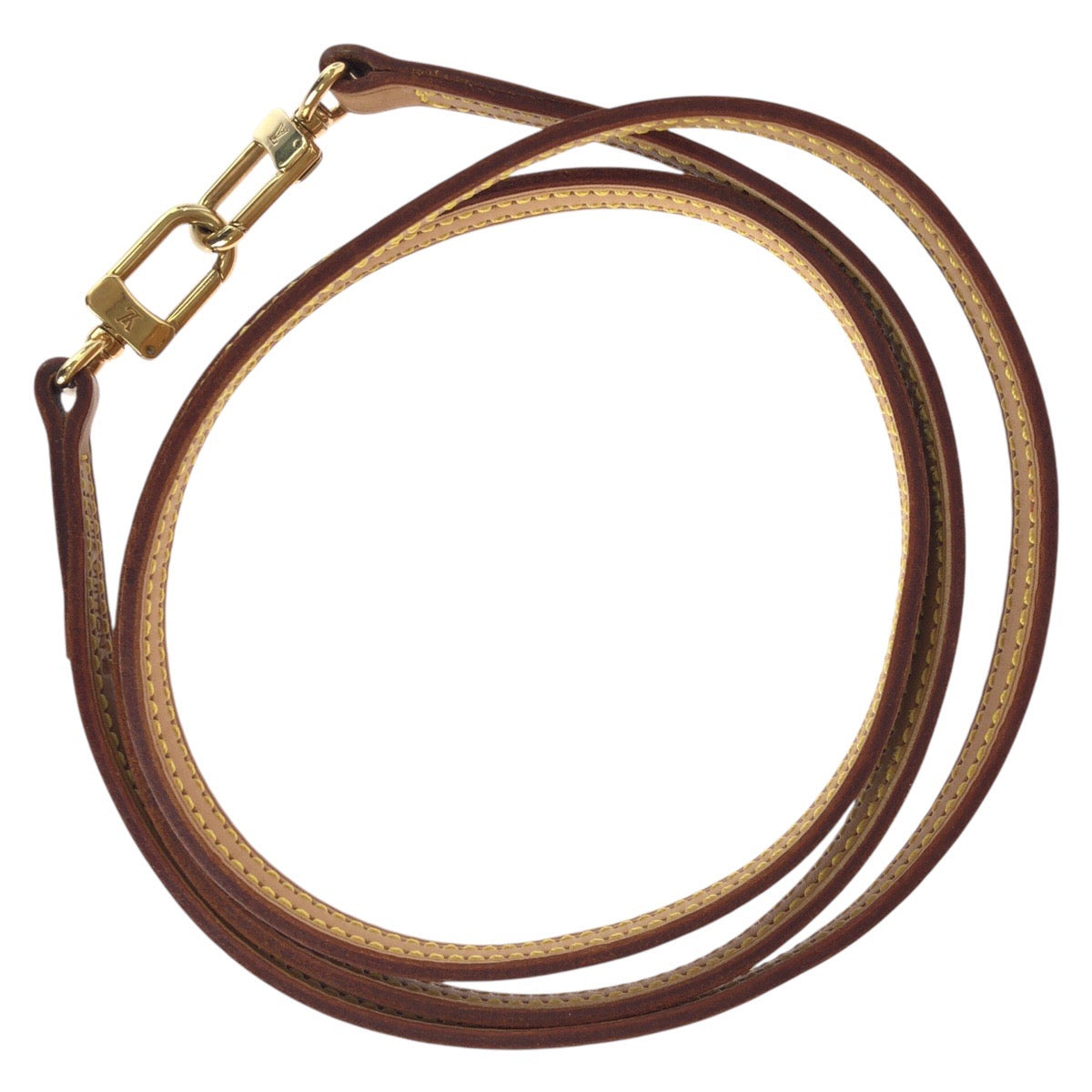 LOUIS VUITTON ルイ ヴィトン モノグラム アクセソワール ショルダーストラップのみ ベージュ ゴールド金具 レザー ショルダー エヴァ  レディース