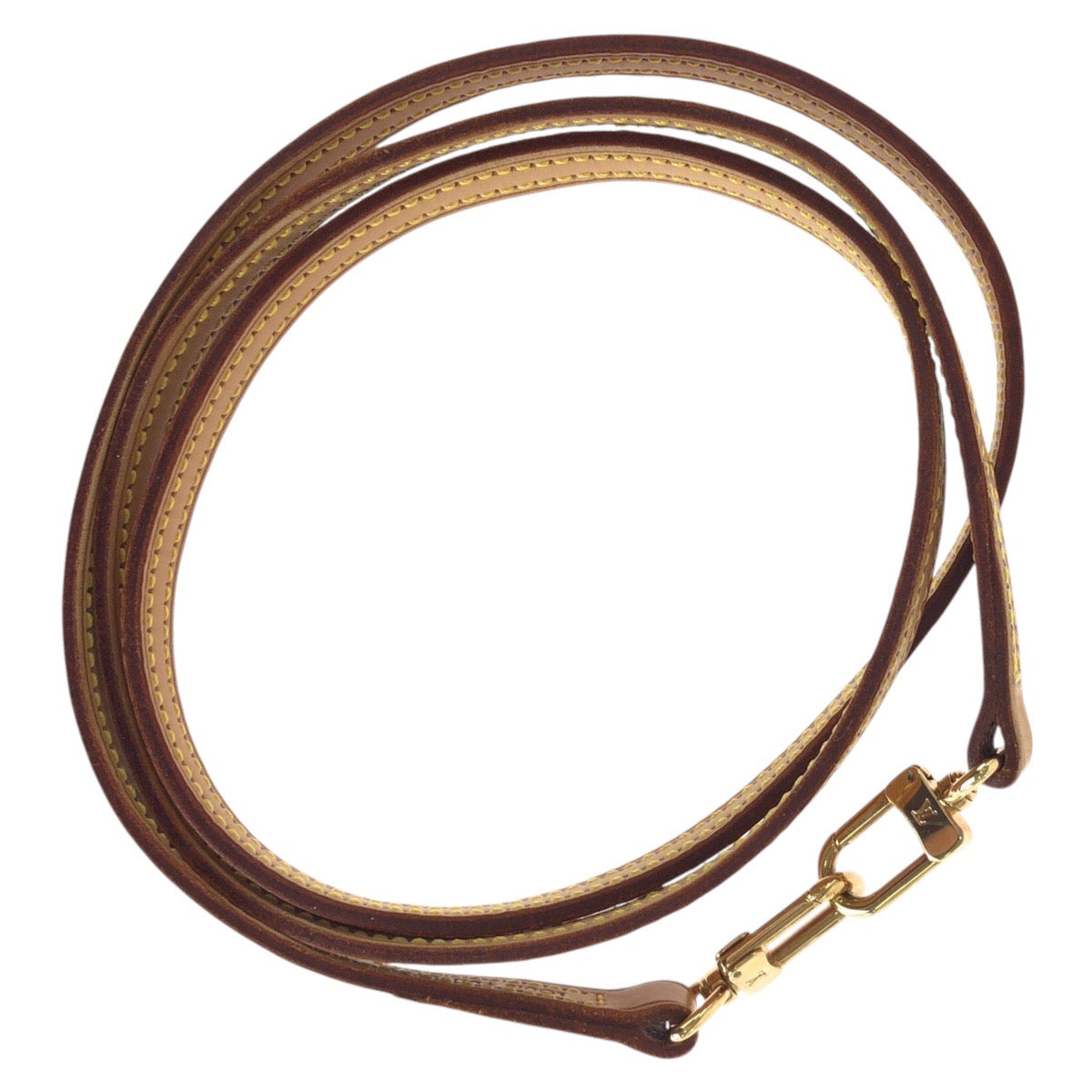 LOUIS VUITTON ルイ ヴィトン モノグラム アクセソワール ショルダーストラップのみ ベージュ ゴールド金具 レザー ショルダー エヴァ  レディース