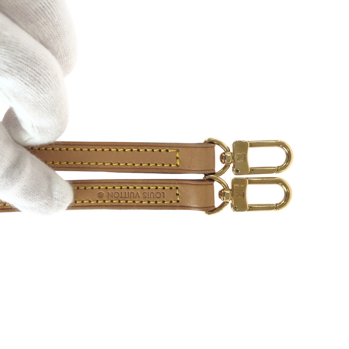 LOUIS VUITTON ルイ ヴィトン モノグラム アクセソワール ショルダーストラップのみ ベージュ ゴールド金具 レザー ショルダー エヴァ  レディース