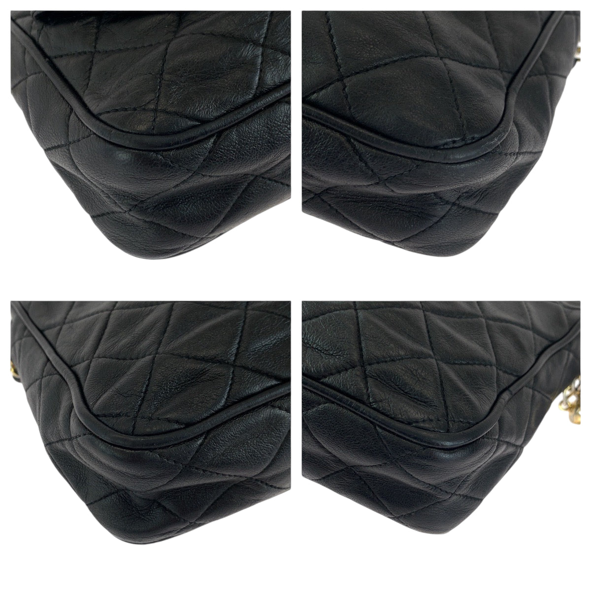 13929
CHANEL シャネル ヴィンテージ マトラッセ ココマーク フリンジ タッセル ブラック 黒 シルバー金具 ラムスキン チェーンショルダーバッグ 斜め掛け  レディース