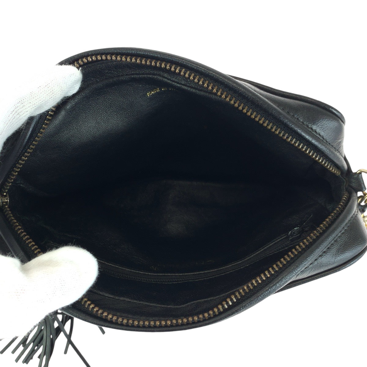 13929
CHANEL シャネル ヴィンテージ マトラッセ ココマーク フリンジ タッセル ブラック 黒 シルバー金具 ラムスキン チェーンショルダーバッグ 斜め掛け  レディース