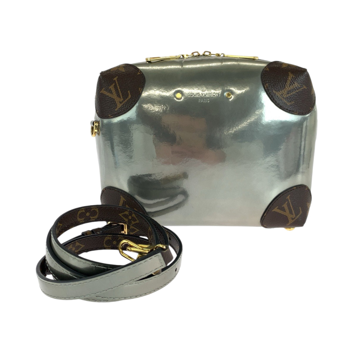 13930
LOUIS VUITTON ルイヴィトン モノグラム  ミロワール ヴェニス シルバー ブラウン ゴールド金具 パテントレザー / PVC M52758 ショルダーバッグ ポシェット  レディース