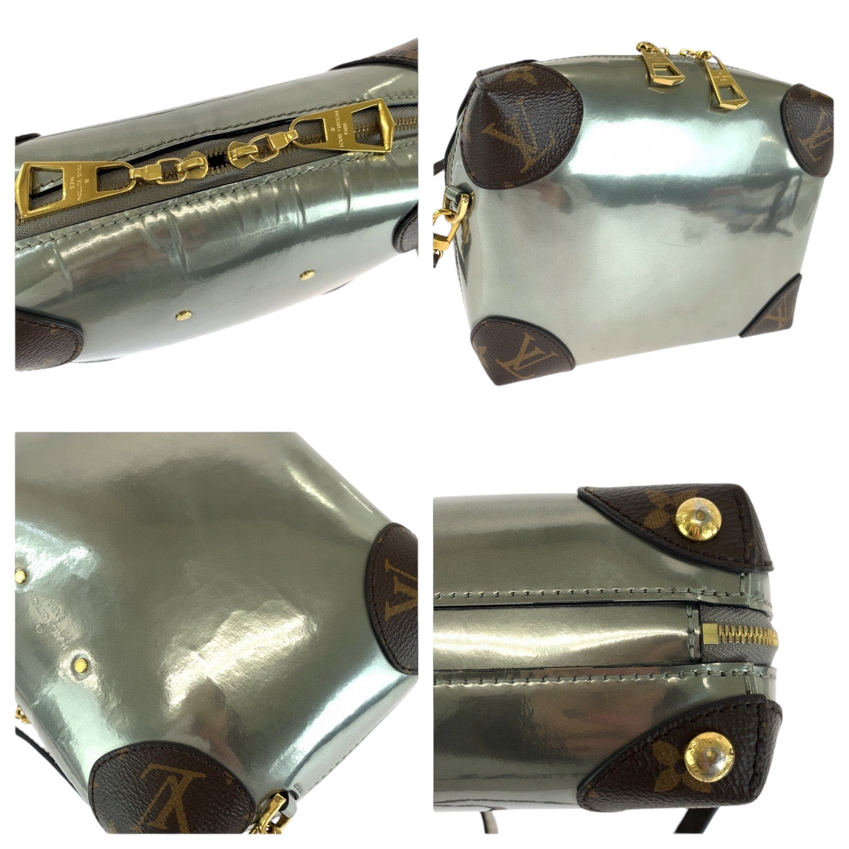 13930
LOUIS VUITTON ルイヴィトン モノグラム  ミロワール ヴェニス シルバー ブラウン ゴールド金具 パテントレザー / PVC M52758 ショルダーバッグ ポシェット  レディース
